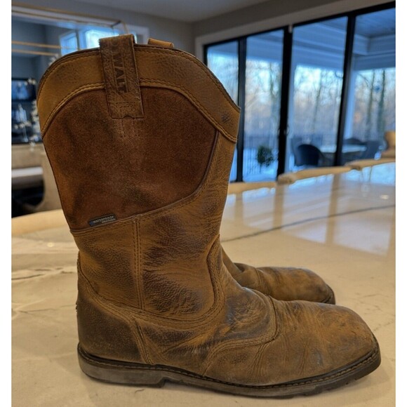 DEWALT Men's Stanton Waterproof Wellington Leather Work Boots Steel Toe Sz 11.5 - Picture 1 of 8